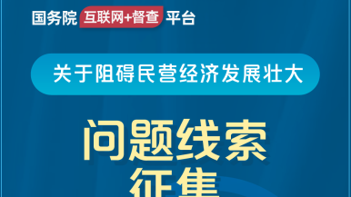 日本女人的屄视频国务院“互联网+督查”平台公开征集阻碍民营经济发展壮大问题线索